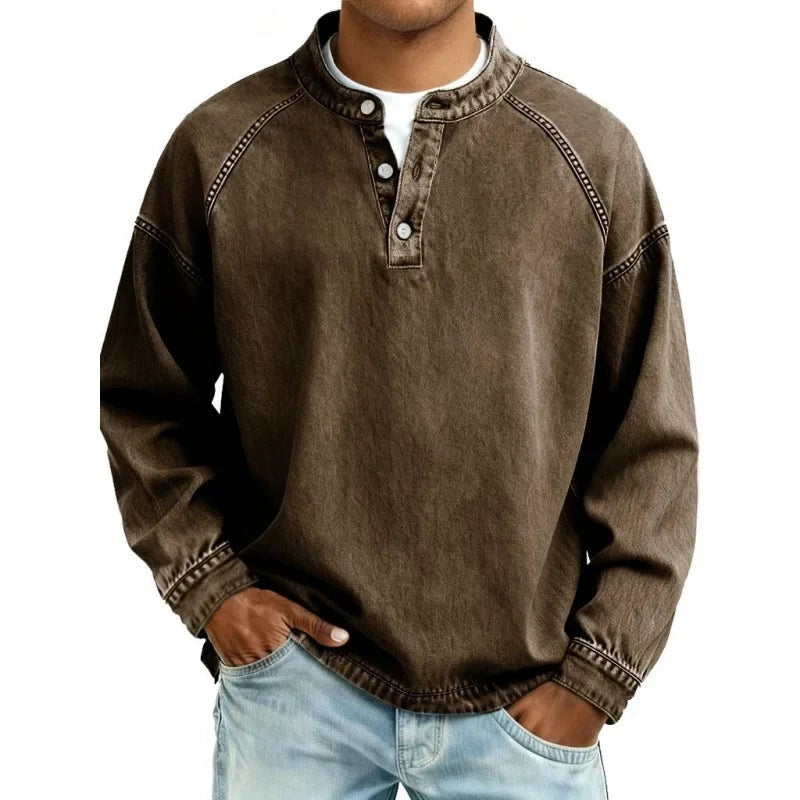Men's Button-Up Shirt - Band Collar
