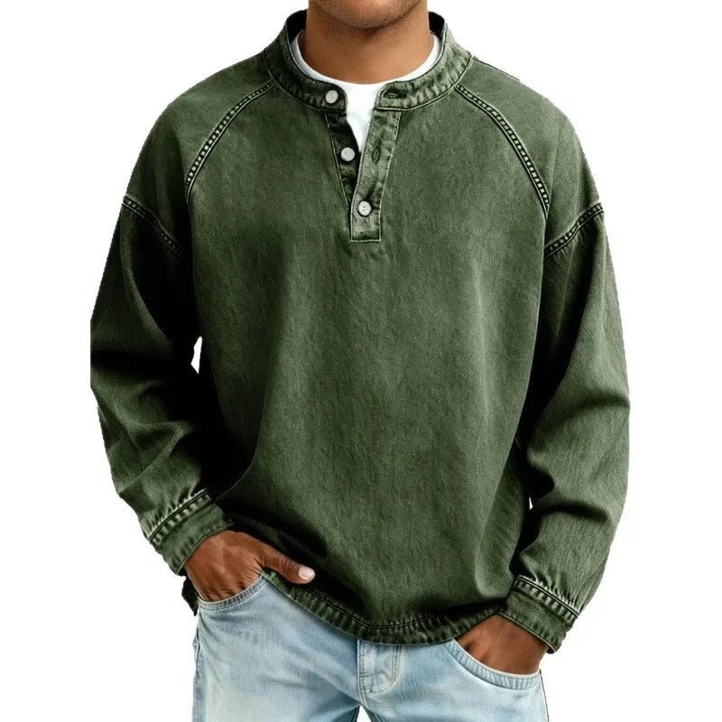 Men's Button-Up Shirt - Band Collar