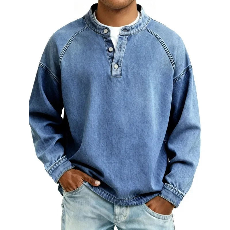 Men's Button-Up Shirt - Band Collar