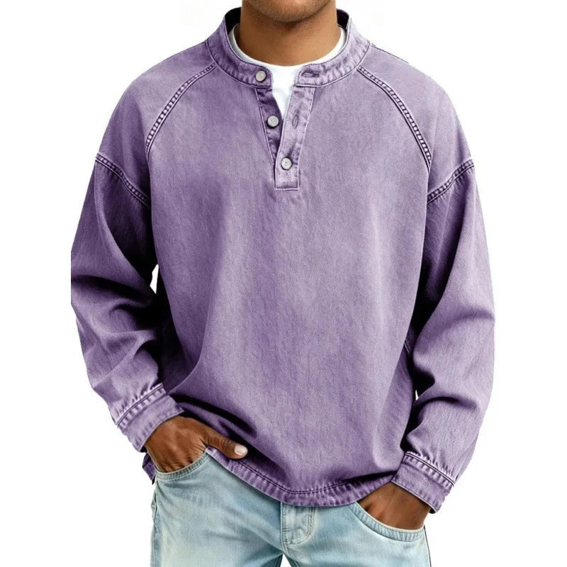 Men's Button-Up Shirt - Band Collar