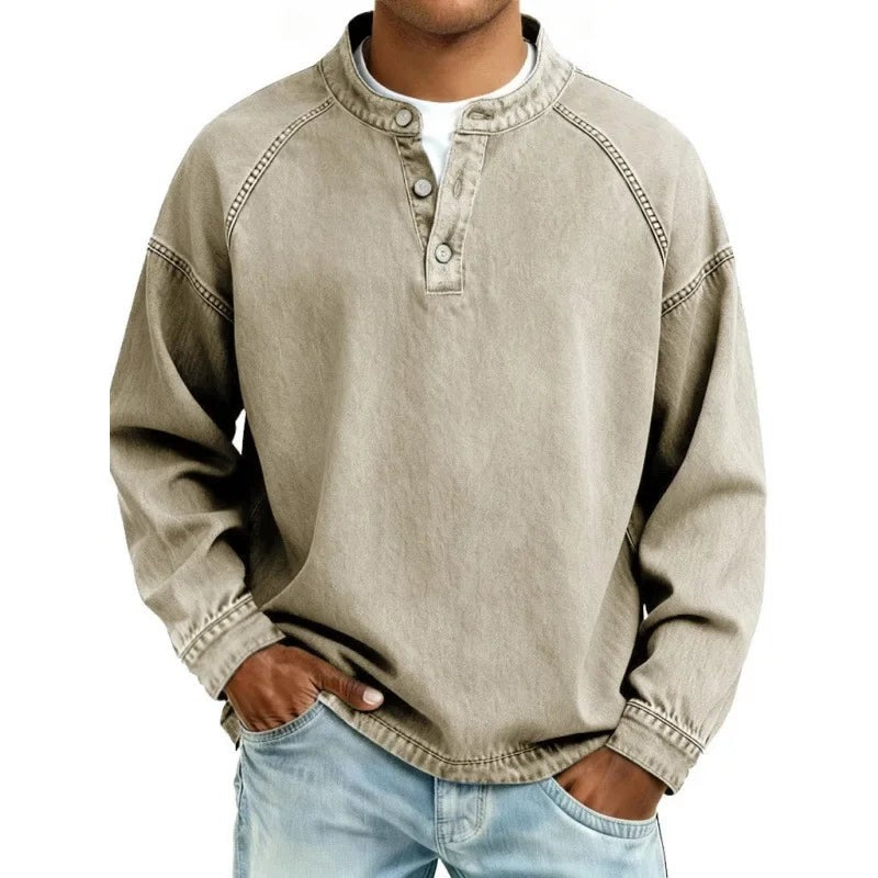 Men's Button-Up Shirt - Band Collar