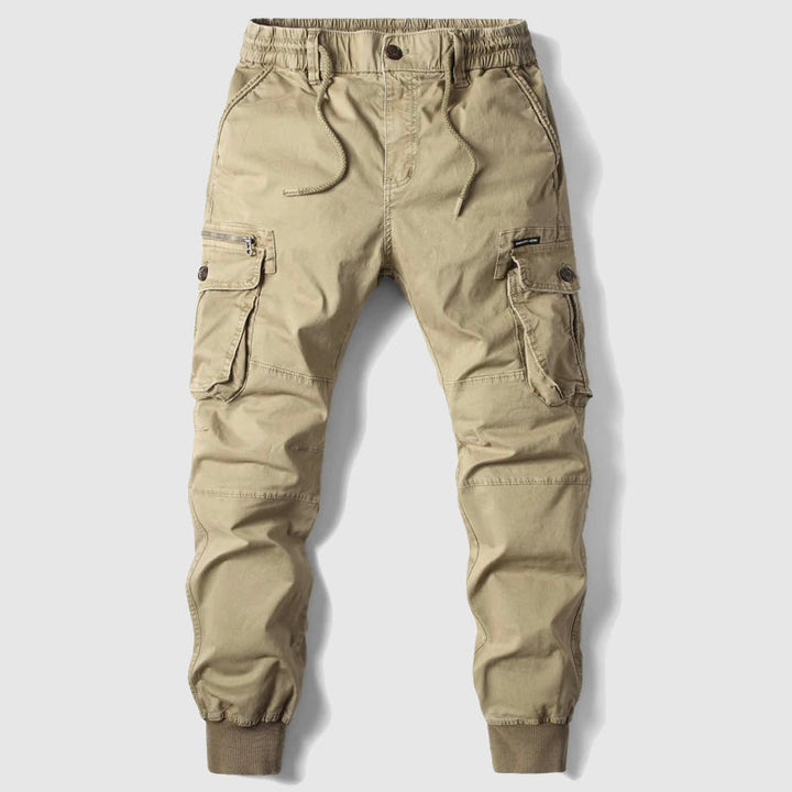 Men's Cargo Jogger Trousers - Cuffed Ankle Woven Multi Pocket
