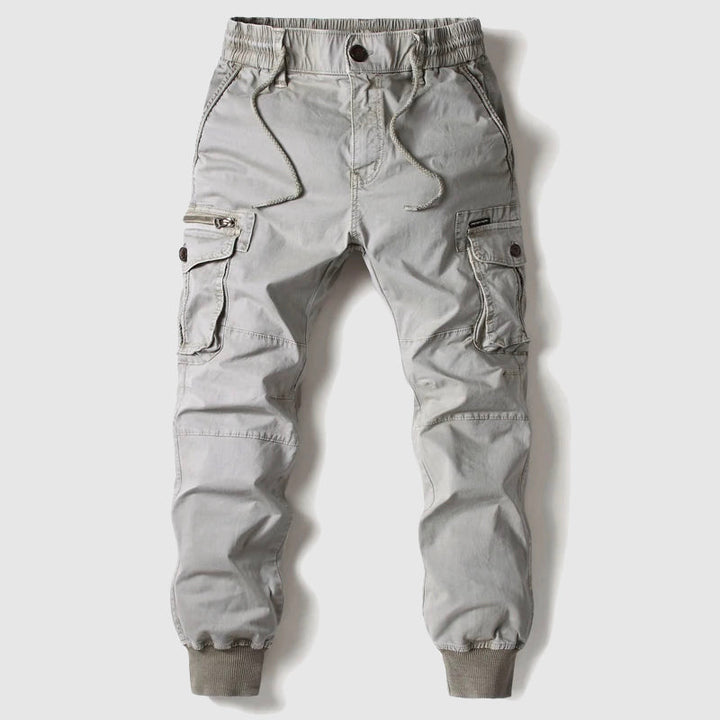 Men's Cargo Jogger Trousers - Cuffed Ankle Woven Multi Pocket