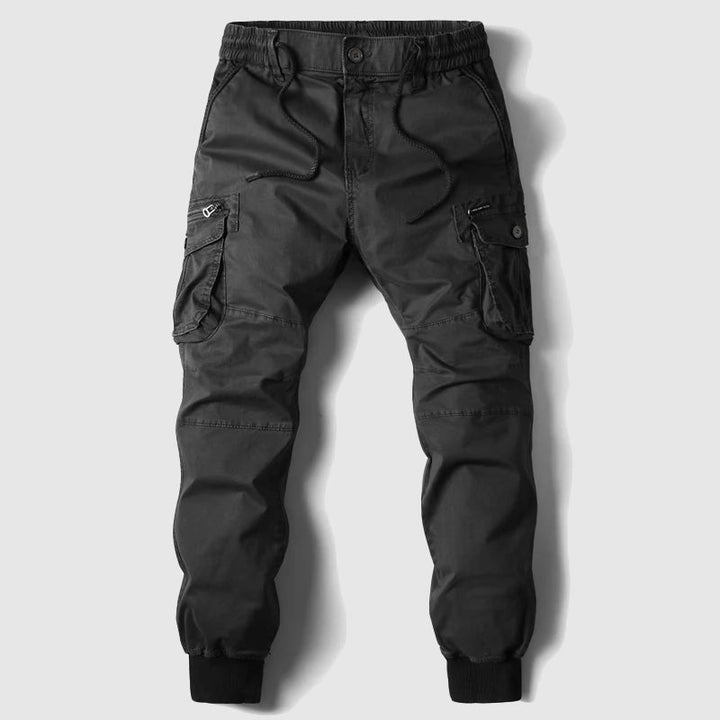 Men's Cargo Jogger Trousers - Cuffed Ankle Woven Multi Pocket