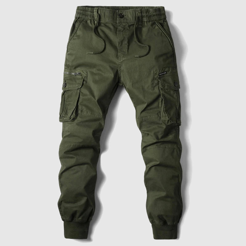 Men's Cargo Jogger Trousers - Cuffed Ankle Woven Multi Pocket