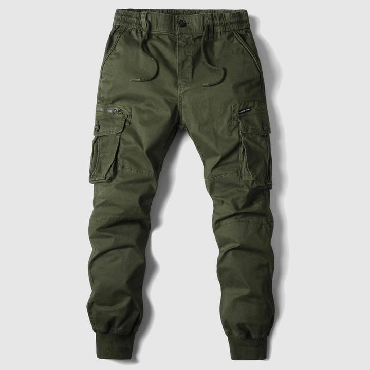 Men's Cargo Jogger Trousers - Cuffed Ankle Woven Multi Pocket