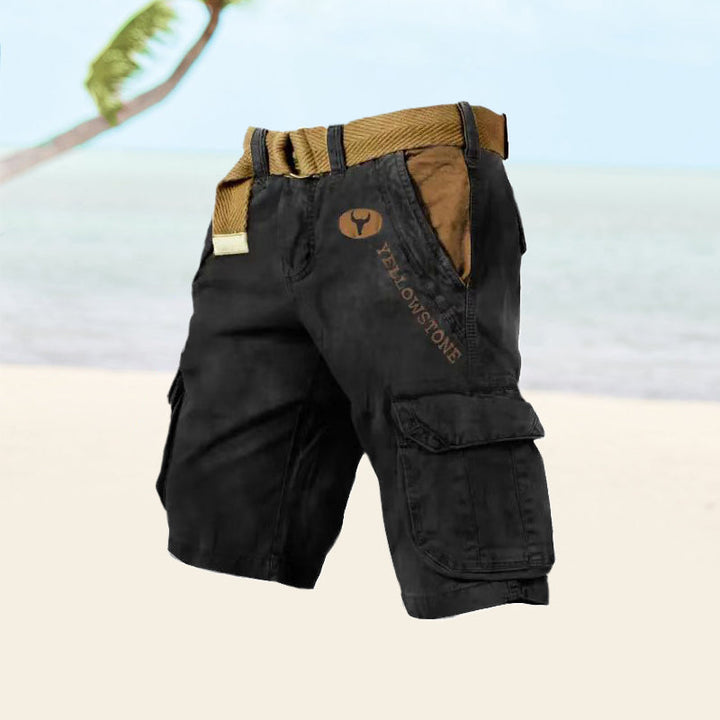 Men's Cargo Shorts - Multi-Pocket Knee-Length Woven Shorts