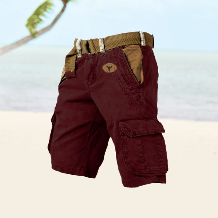Men's Cargo Shorts - Multi-Pocket Knee-Length Woven Shorts