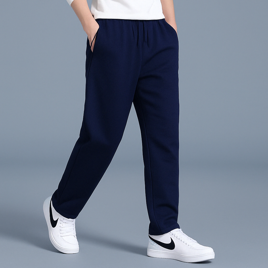 Men's Drawstring Sweatpants - Elastic Waist Straight Leg Jersey Knit