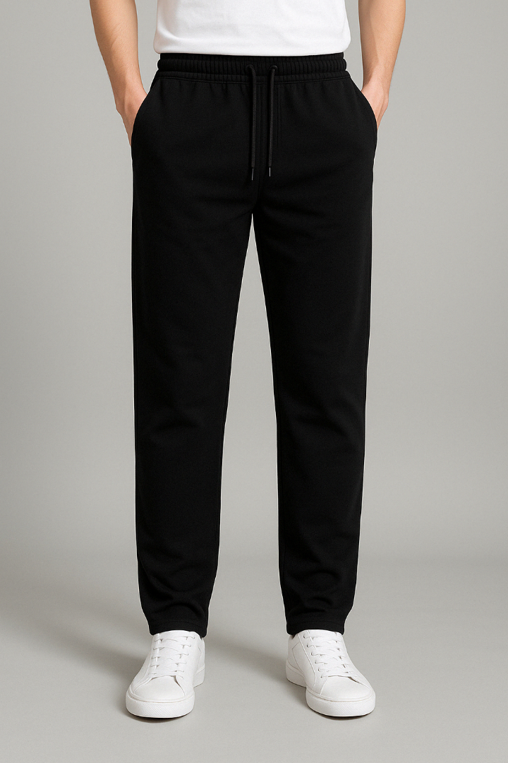 Men's Drawstring Sweatpants - Elastic Waist Straight Leg Jersey Knit