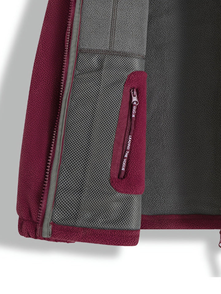 Men's Fleece Jacket - Full Zip Stand Collar Outdoor Top