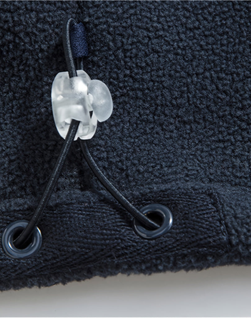 Men's Fleece Jacket - Full Zip Stand Collar Outdoor Top