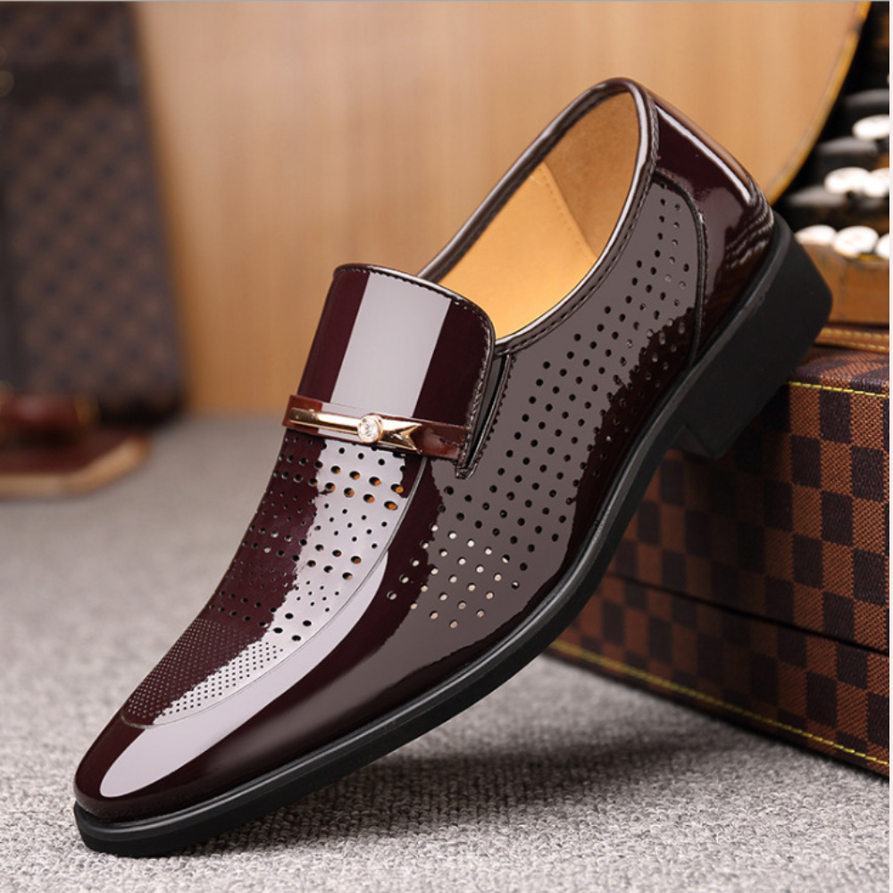 Men's Loafers - Slip On Patent Finish Pointed Toe