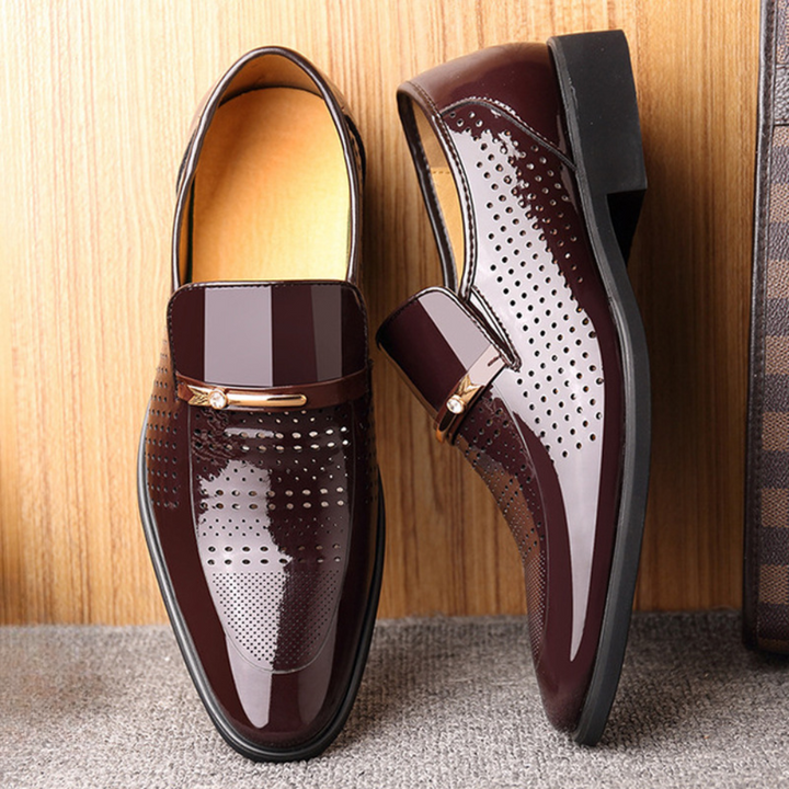 Men's Loafers - Slip On Patent Finish Pointed Toe