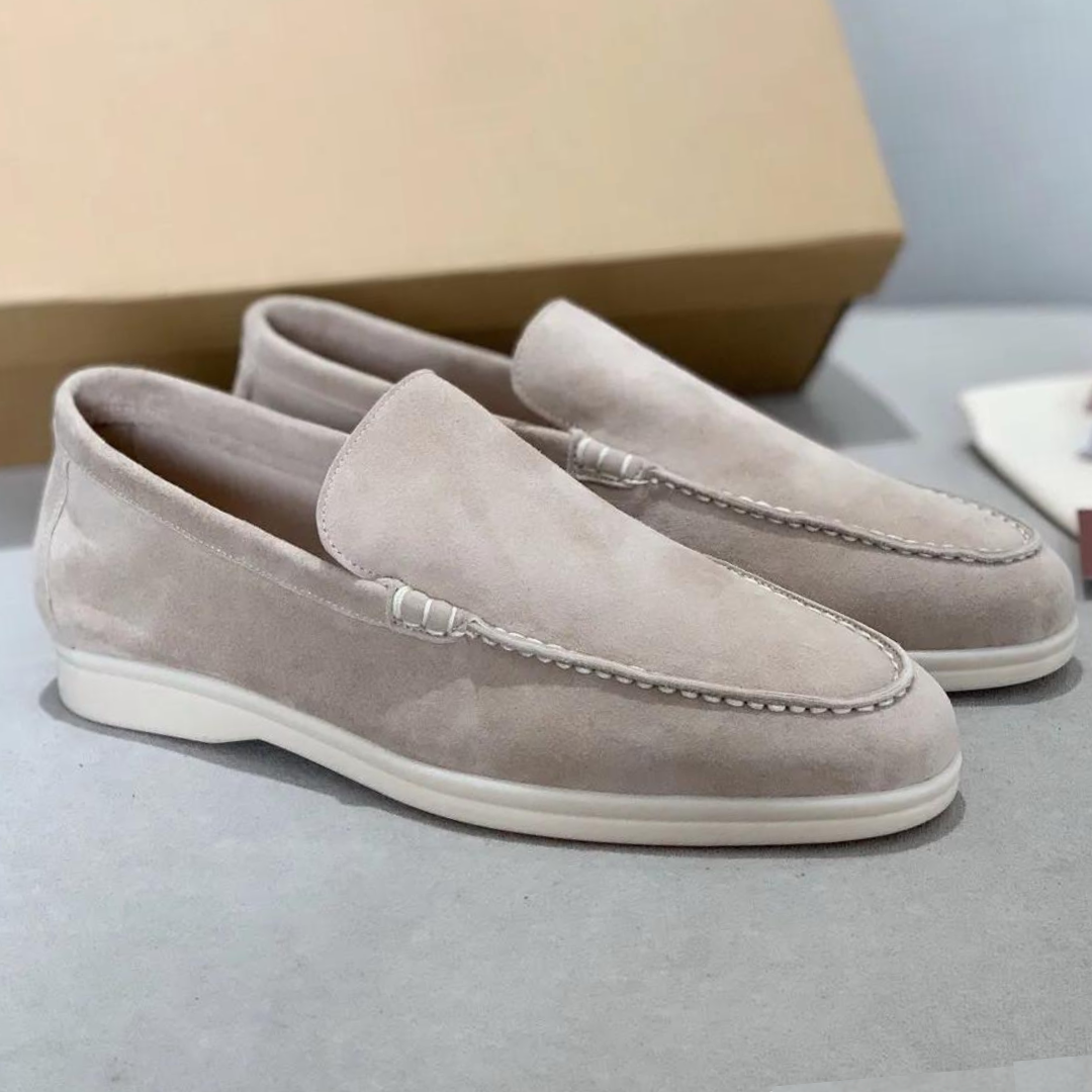 Men's Suede Loafers - Slip On Moccasin Round Toe