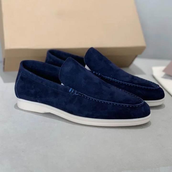 Men's Suede Loafers - Slip On Moccasin Round Toe