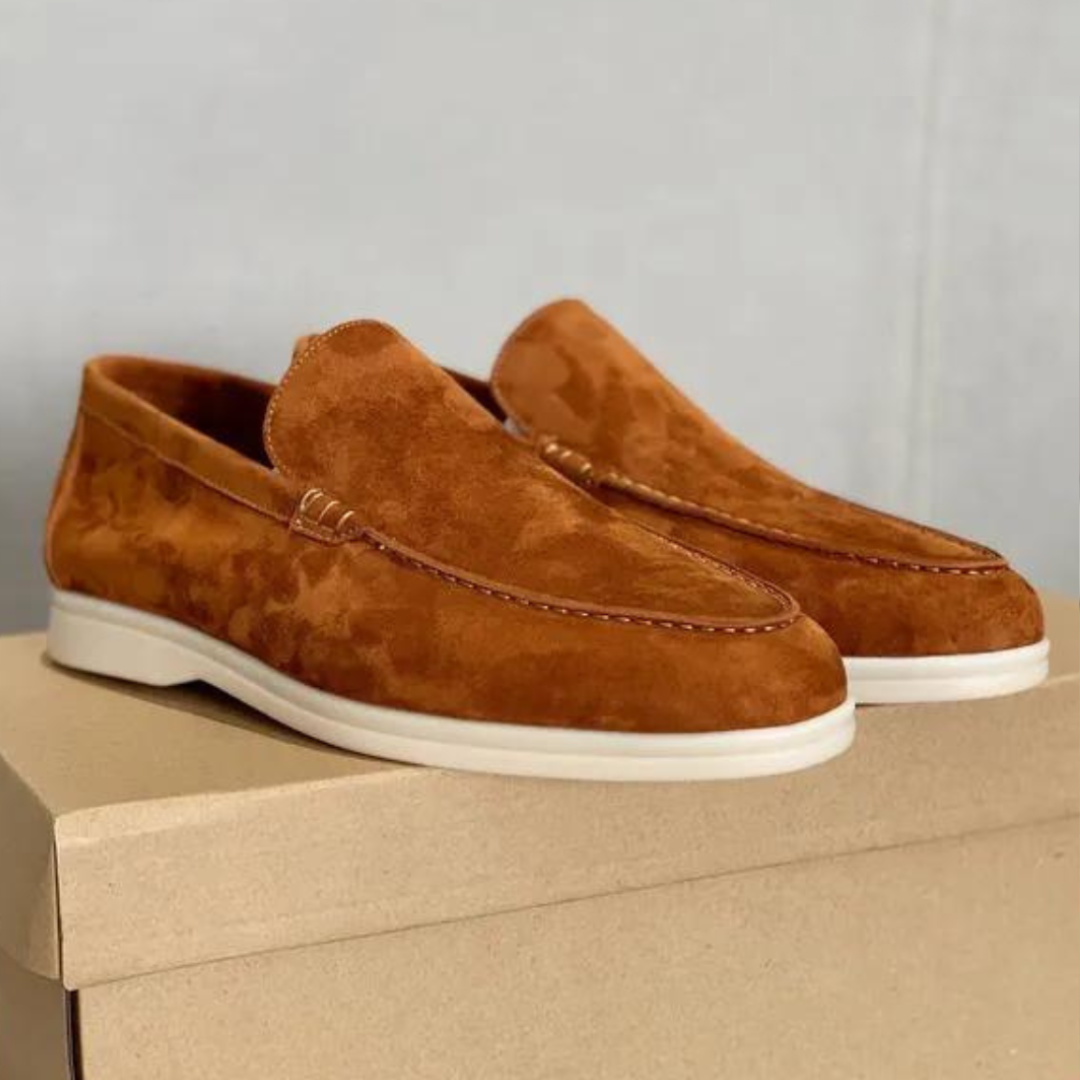Men's Suede Loafers - Slip On Moccasin Round Toe