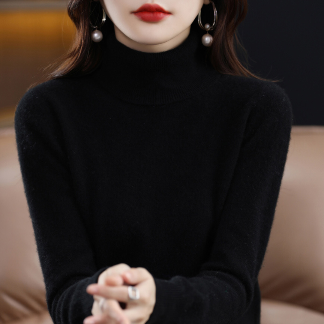 Women's Turtleneck Knit Sweater - Long Sleeve Pullover