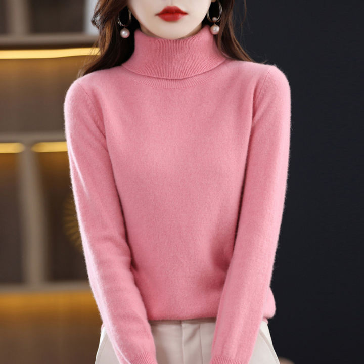 Women's Turtleneck Knit Sweater - Long Sleeve Pullover