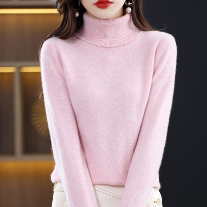 Women's Turtleneck Knit Sweater - Long Sleeve Pullover