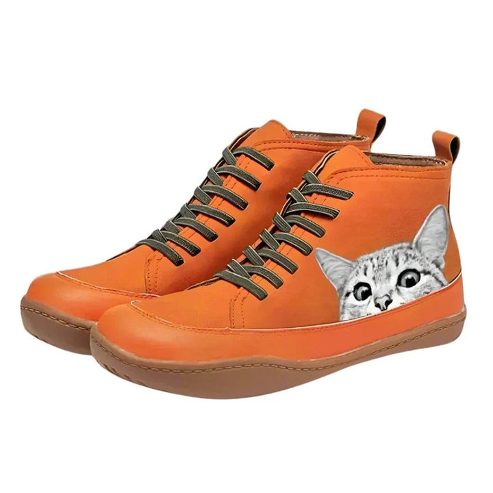 Ankle Boots - -Up - Cat Graphic