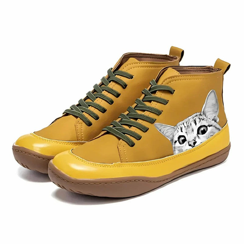 Ankle Boots - -Up - Cat Graphic