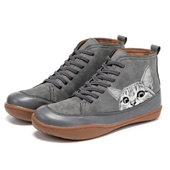 Ankle Boots - -Up - Cat Graphic