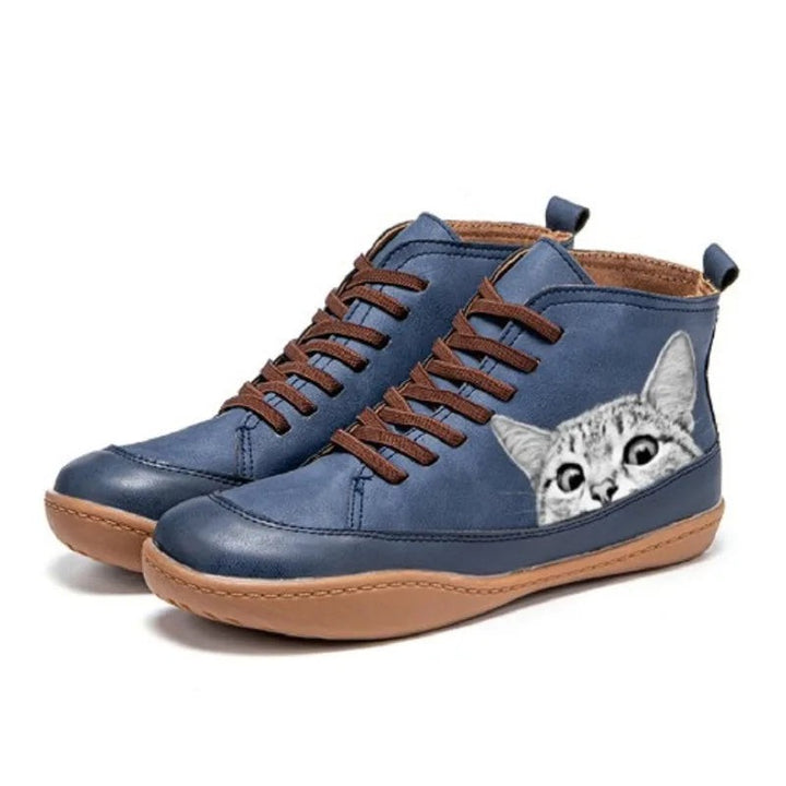 Ankle Boots - -Up - Cat Graphic