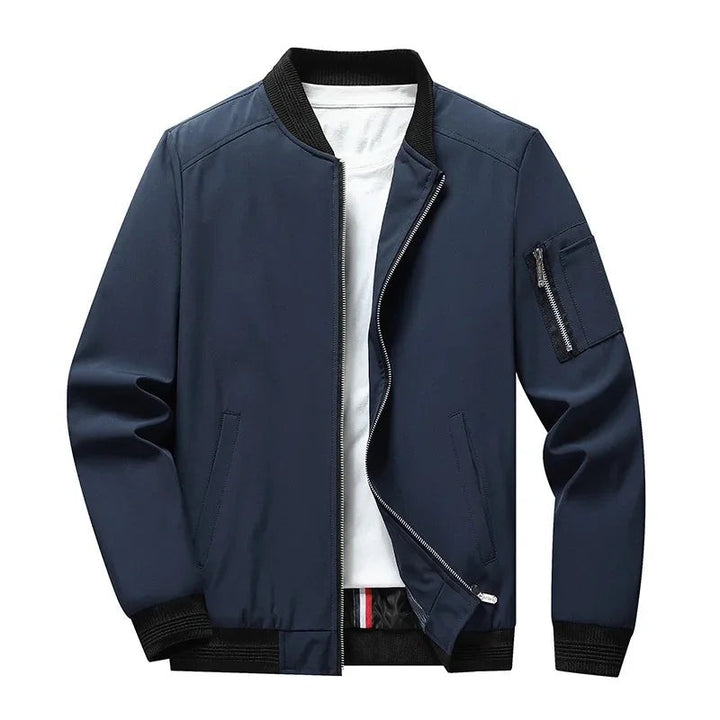Men's Bomber Jacket - Ribbed Hem and Cuffs