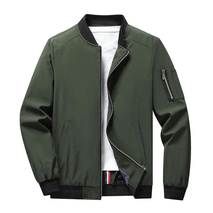 Men's Bomber Jacket - Ribbed Hem and Cuffs
