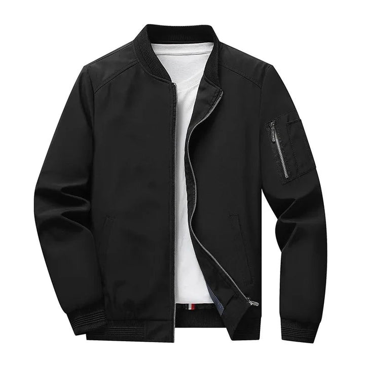 Men's Bomber Jacket - Ribbed Hem and Cuffs