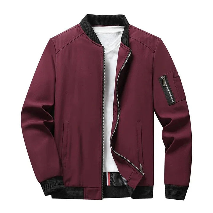 Men's Bomber Jacket - Ribbed Hem and Cuffs