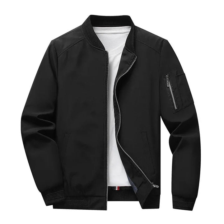 Men's Bomber Jacket - Ribbed Hem and Cuffs