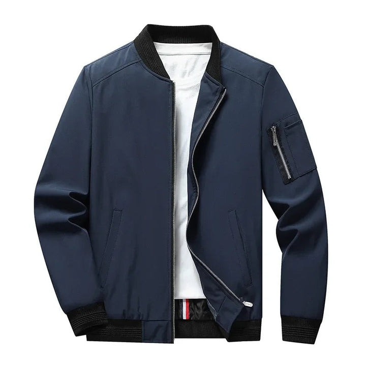 Men's Bomber Jacket - Ribbed Hem and Cuffs