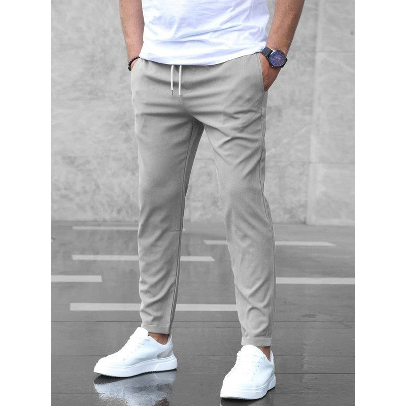 Men's Elastic Waist Trousers - Slim Tapered Fit