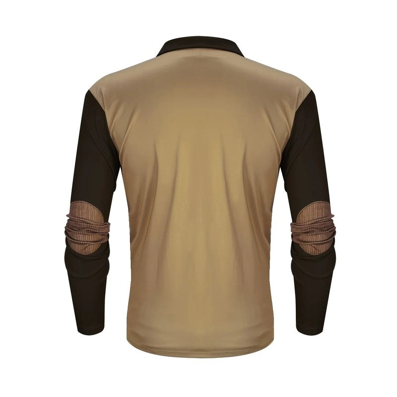 Men's Long Sleeve Polo Shirt - Color Block