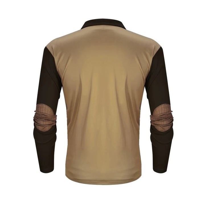 Men's Long Sleeve Polo Shirt - Color Block