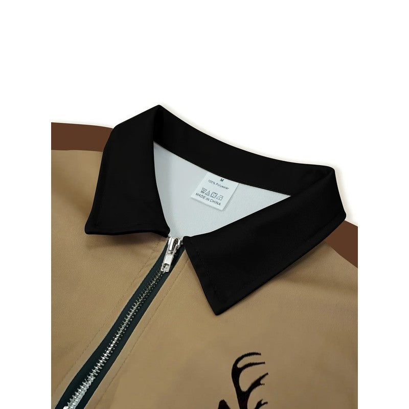 Men's Long Sleeve Polo Shirt - Color Block