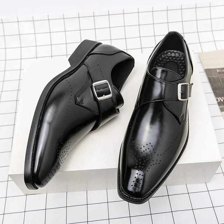 Men's Monkstrap Shoes - Square Toe Perforated
