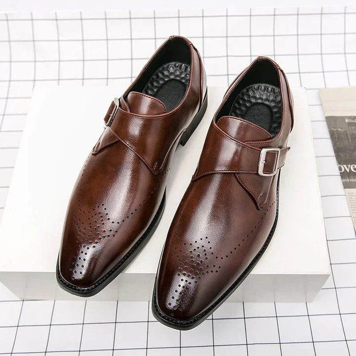 Men's Monkstrap Shoes - Square Toe Perforated