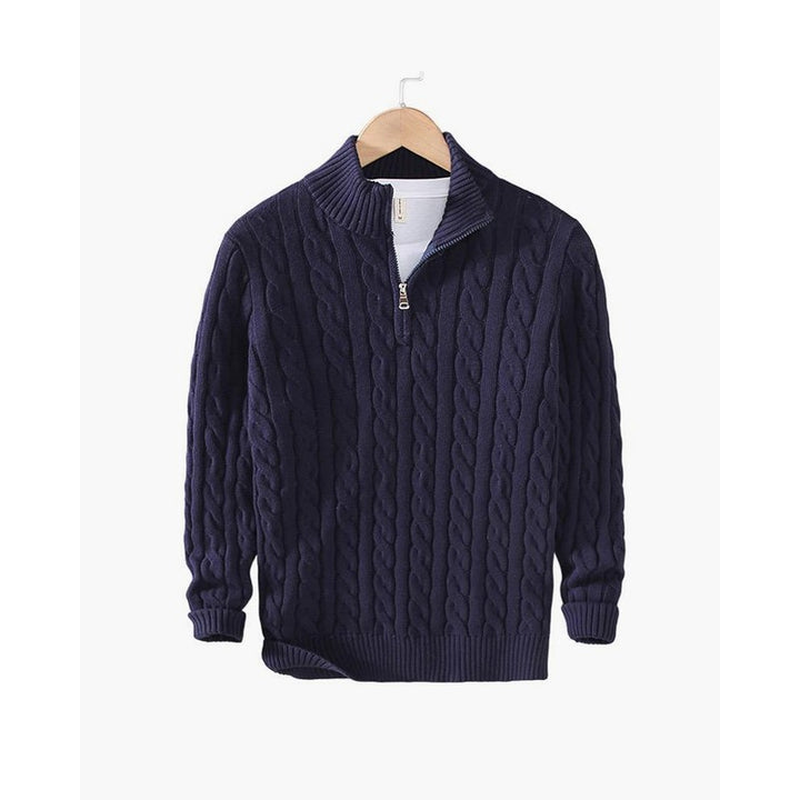 Men's Quarter-Zip Sweater - Cable Knit