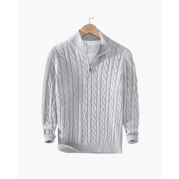 Men's Quarter-Zip Sweater - Cable Knit