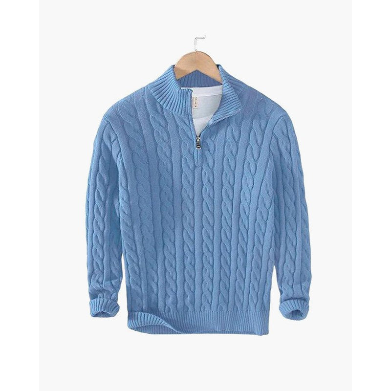 Men's Quarter-Zip Sweater - Cable Knit