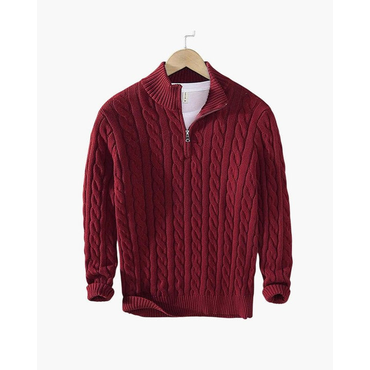Men's Quarter-Zip Sweater - Cable Knit