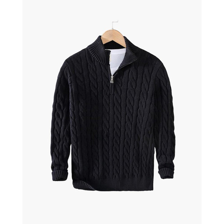Men's Quarter-Zip Sweater - Cable Knit