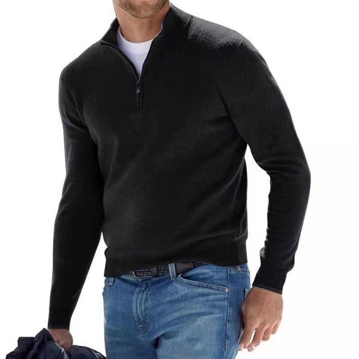 Men's Quarter-Zip Sweater - Ribbed Cuffs