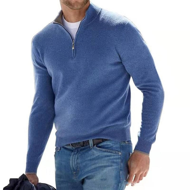 Men's Quarter-Zip Sweater - Ribbed Cuffs