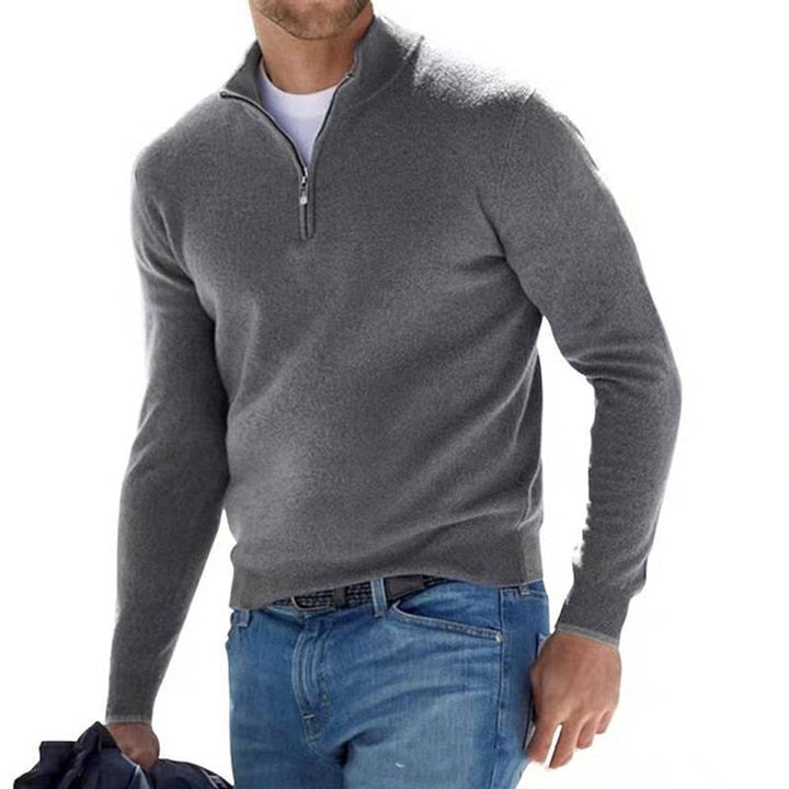 Men's Quarter-Zip Sweater - Ribbed Cuffs
