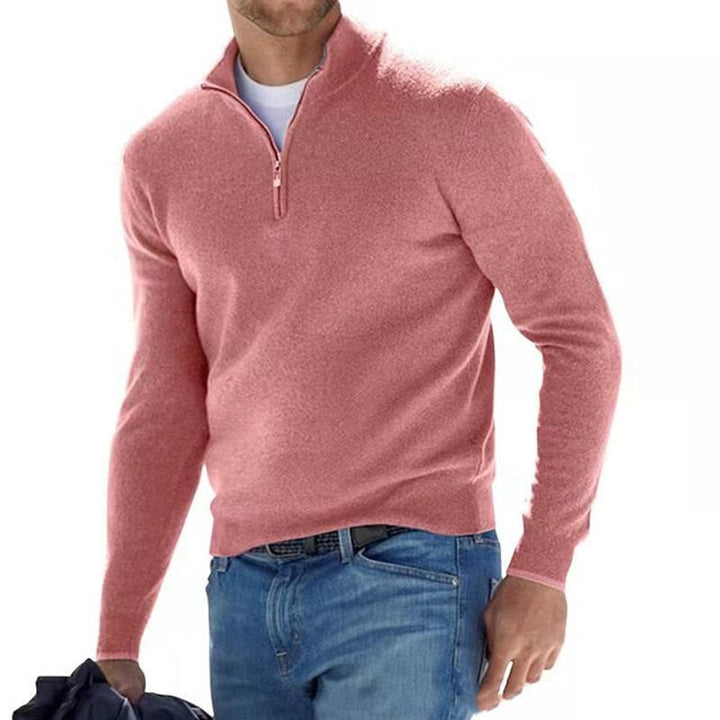 Men's Quarter-Zip Sweater - Ribbed Cuffs