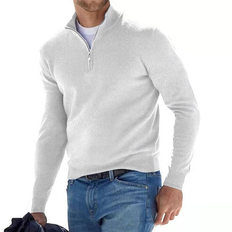 Men's Quarter-Zip Sweater - Ribbed Cuffs